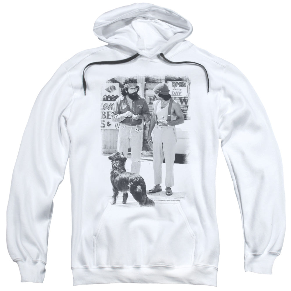 Up In Smoke Cheech Chong Dog Mens Hoodie White