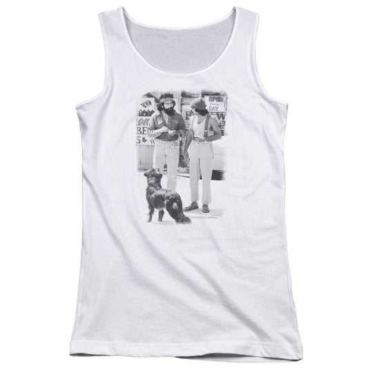 Up In Smoke Cheech Chong Dog Womens Tank Top Shirt White