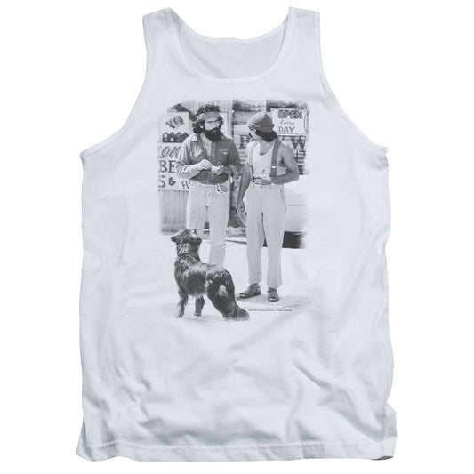 Up In Smoke Cheech Chong Dog Mens Tank Top Shirt White