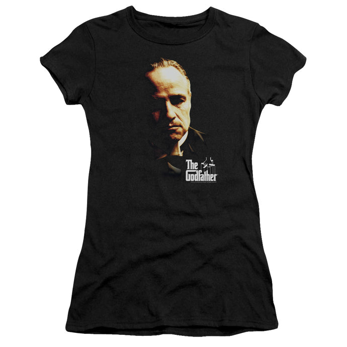 The Godfather Don Vito Junior Sheer Cap Sleeve Womens T Shirt Black