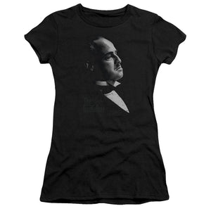 The Godfather Graphic Vito Junior Sheer Cap Sleeve Womens T Shirt Black