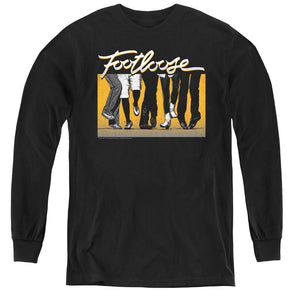 Footloose Dance Party Long Sleeve Kids Youth T Shirt Black