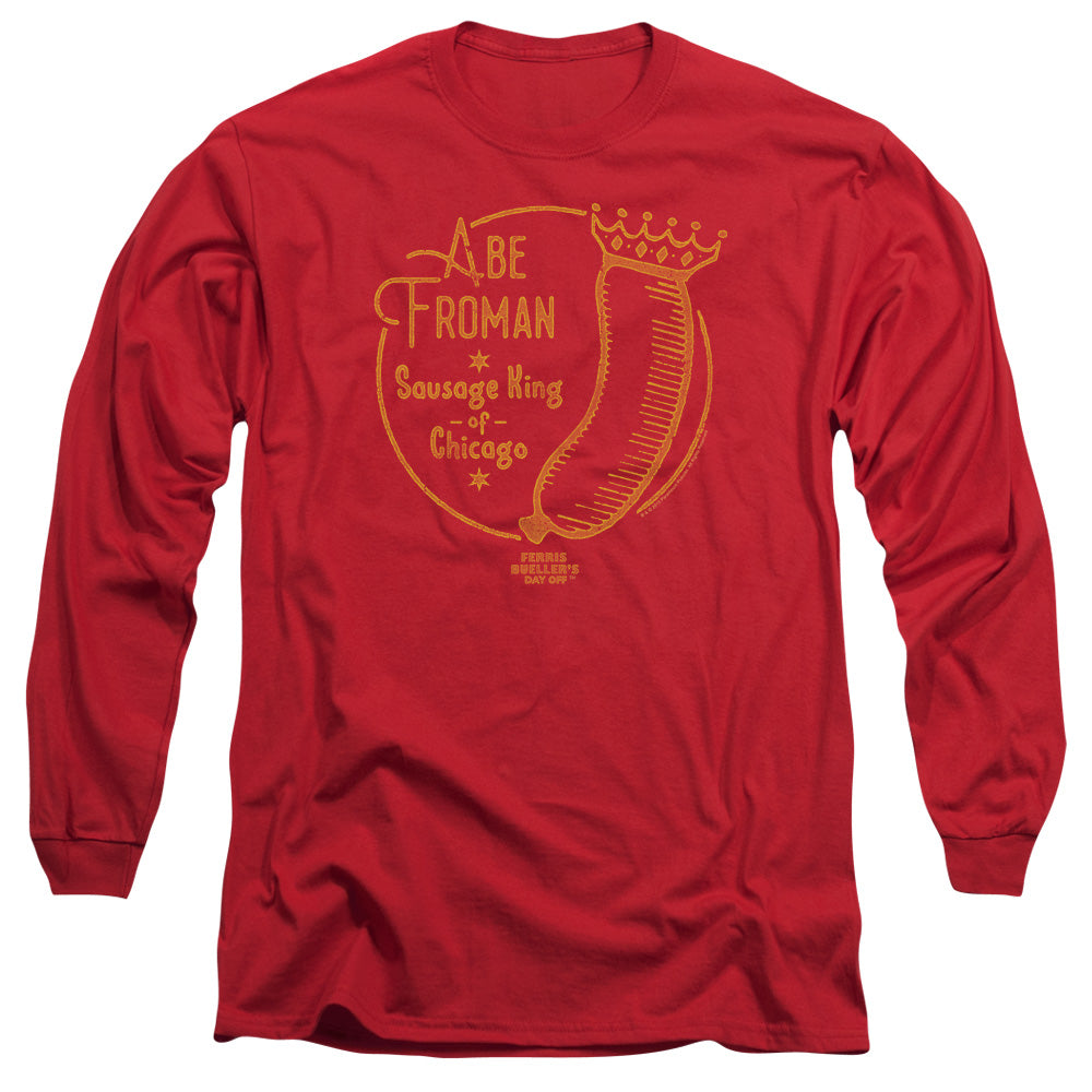 Ferris Buellers Day Off Abe Froman Mens Long Sleeve Shirt Red