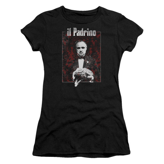 The Godfather Sangue Junior Sheer Cap Sleeve Womens T Shirt Black