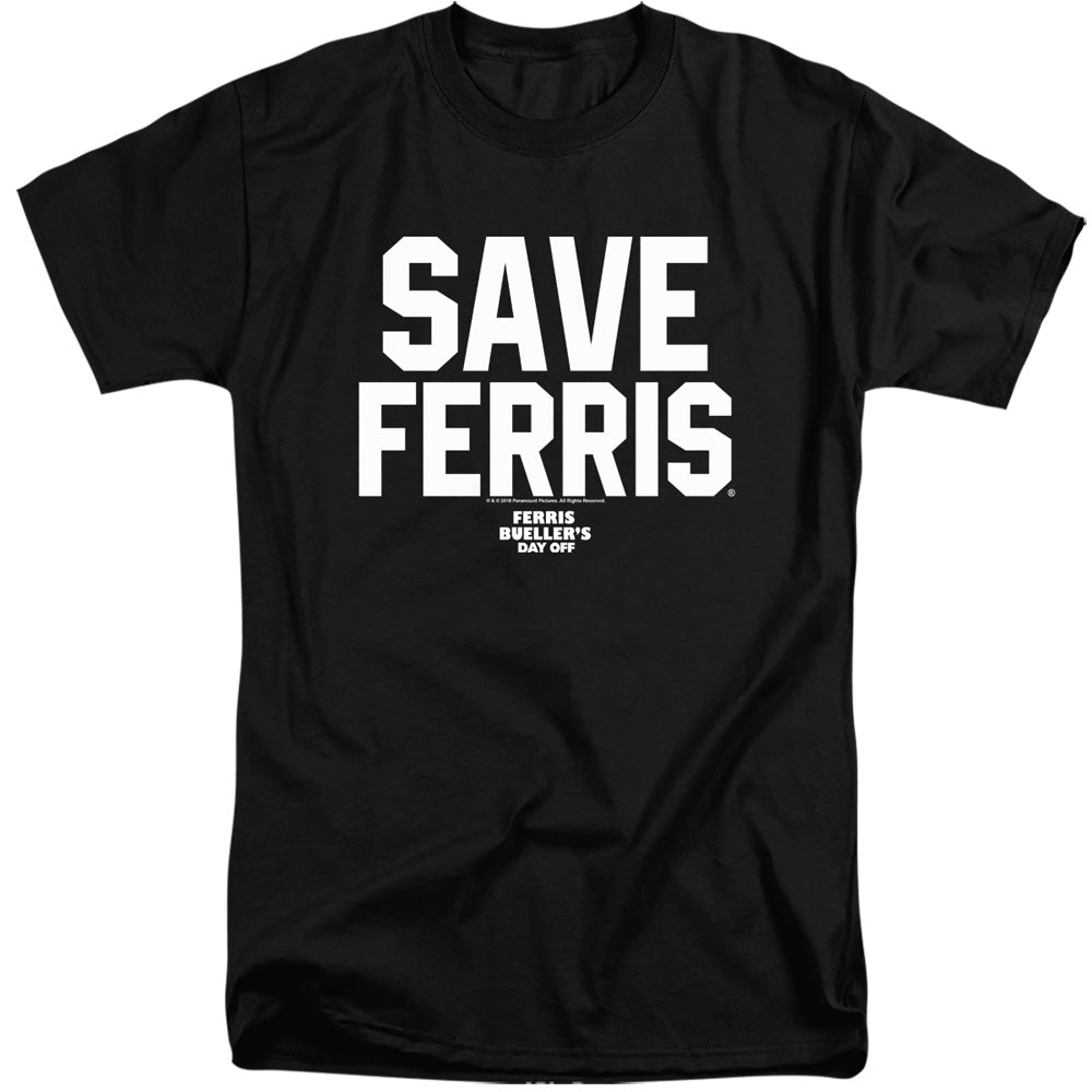 Ferris Bueller Save Ferris Mens Tall T Shirt Black Officially Licensed