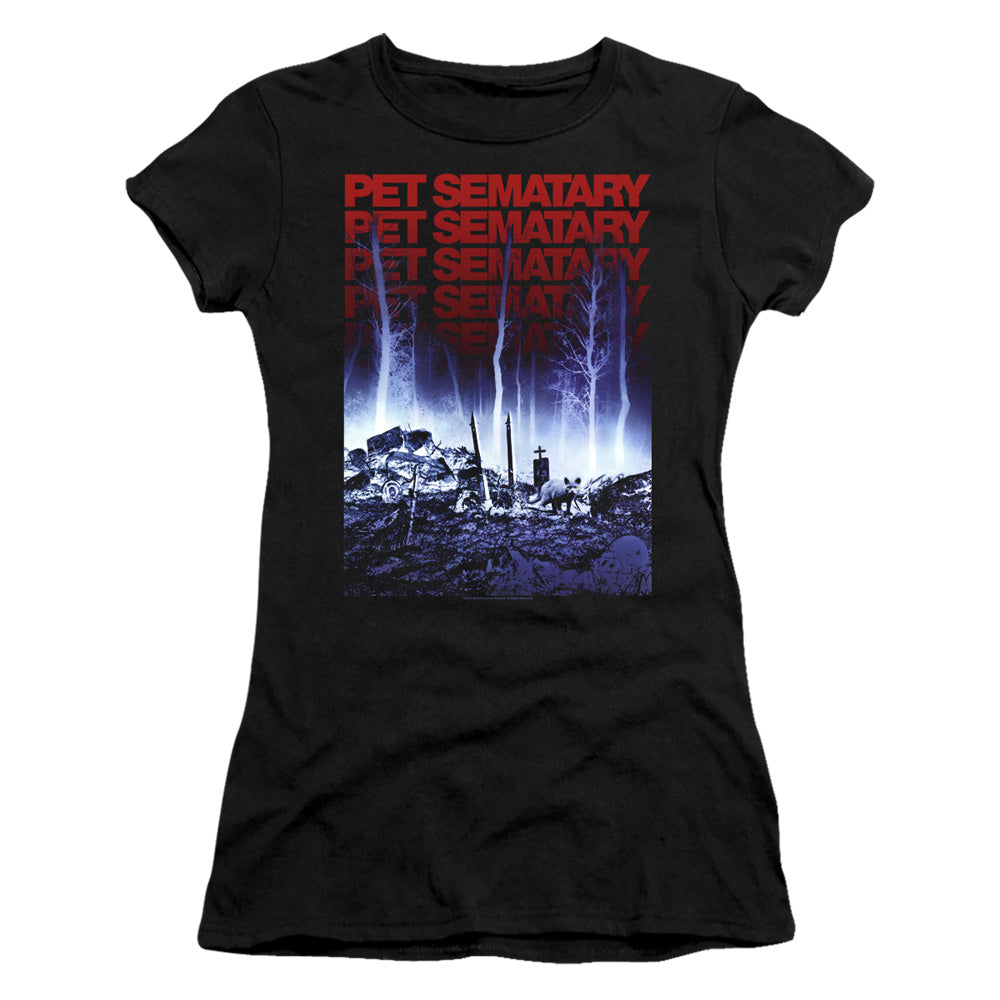 Pet Sematary Sematary Junior Sheer Cap Sleeve Womens T Shirt Black