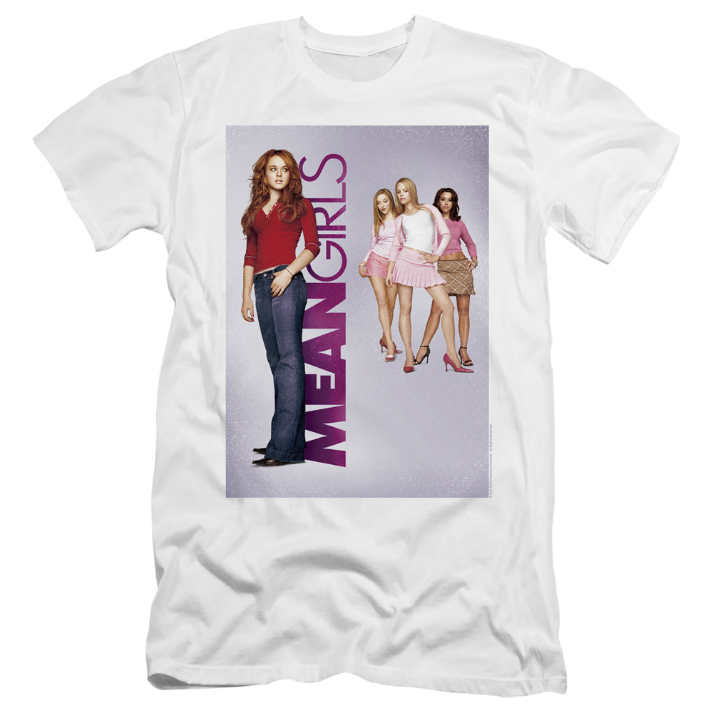 Mean Girls Poster Art Premium Bella Canvas Slim Fit Mens T Shirt White