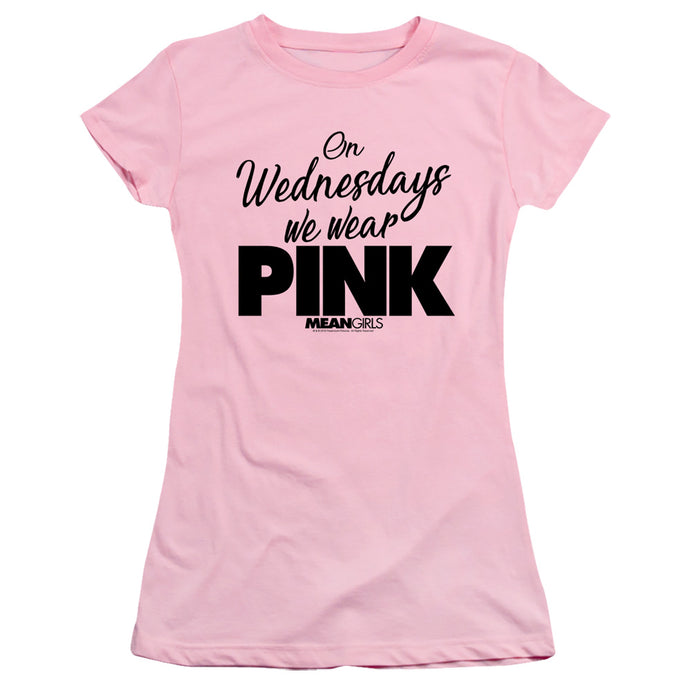 Mean Girls Pink Junior Sheer Cap Sleeve Womens T Shirt Pink