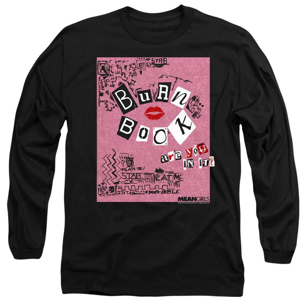 Mean Girls Burn Book Mens Long Sleeve Shirt Black