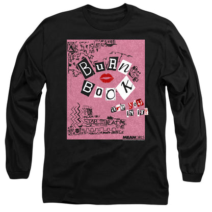 Mean Girls Burn Book Mens Long Sleeve Shirt Black