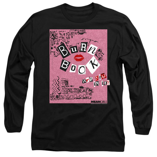Mean Girls Burn Book Mens Long Sleeve Shirt Black