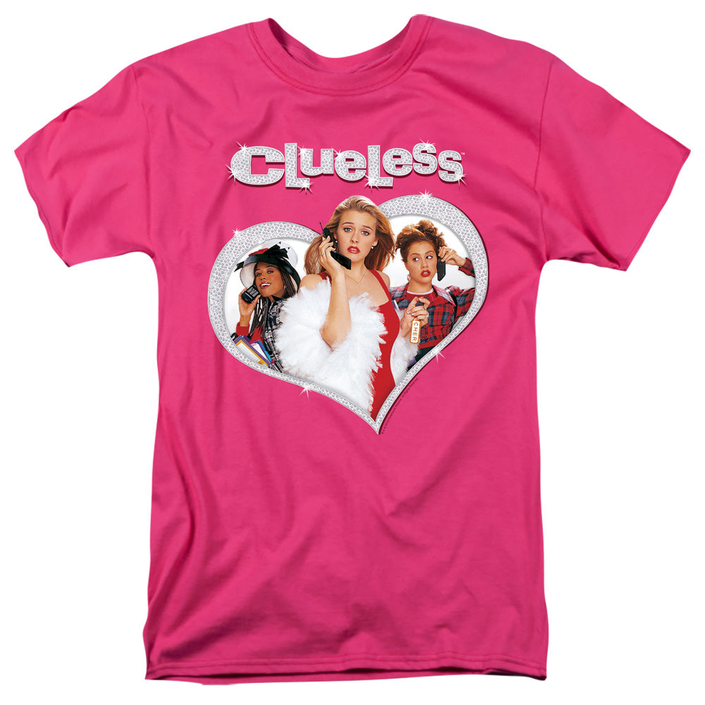 Clueless Clueless Heart Mens T Shirt Hot Pink