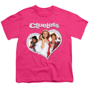 Clueless Clueless Heart Kids Youth T Shirt Hot Pink