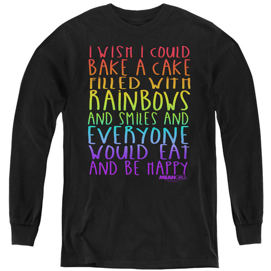 Mean Girls Rainbows And Cake Long Sleeve Kids Youth T Shirt Black