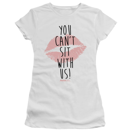 Mean Girls You Cant Sit With Us Junior Sheer Cap Sleeve Womens T Shirt White