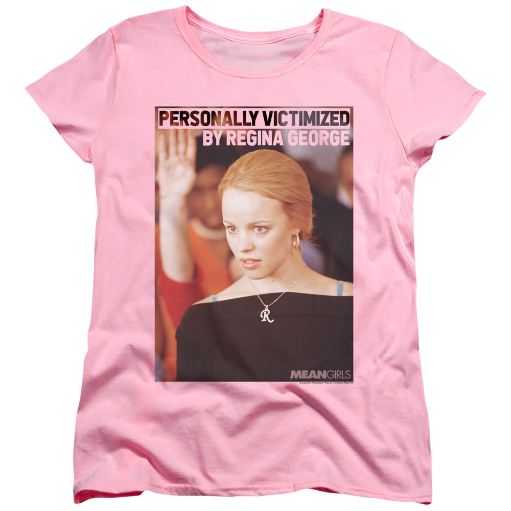 Mean Girls Regina George Victim Womens T Shirt Pink