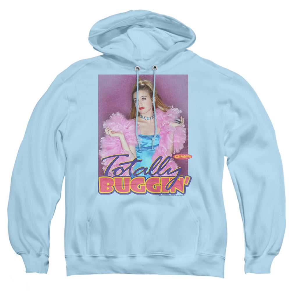 Clueless Totally Buggin Mens Hoodie Light Blue Officially Licensed