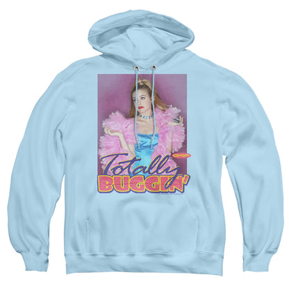 Clueless Totally Buggin Mens Hoodie Light Blue Officially Licensed