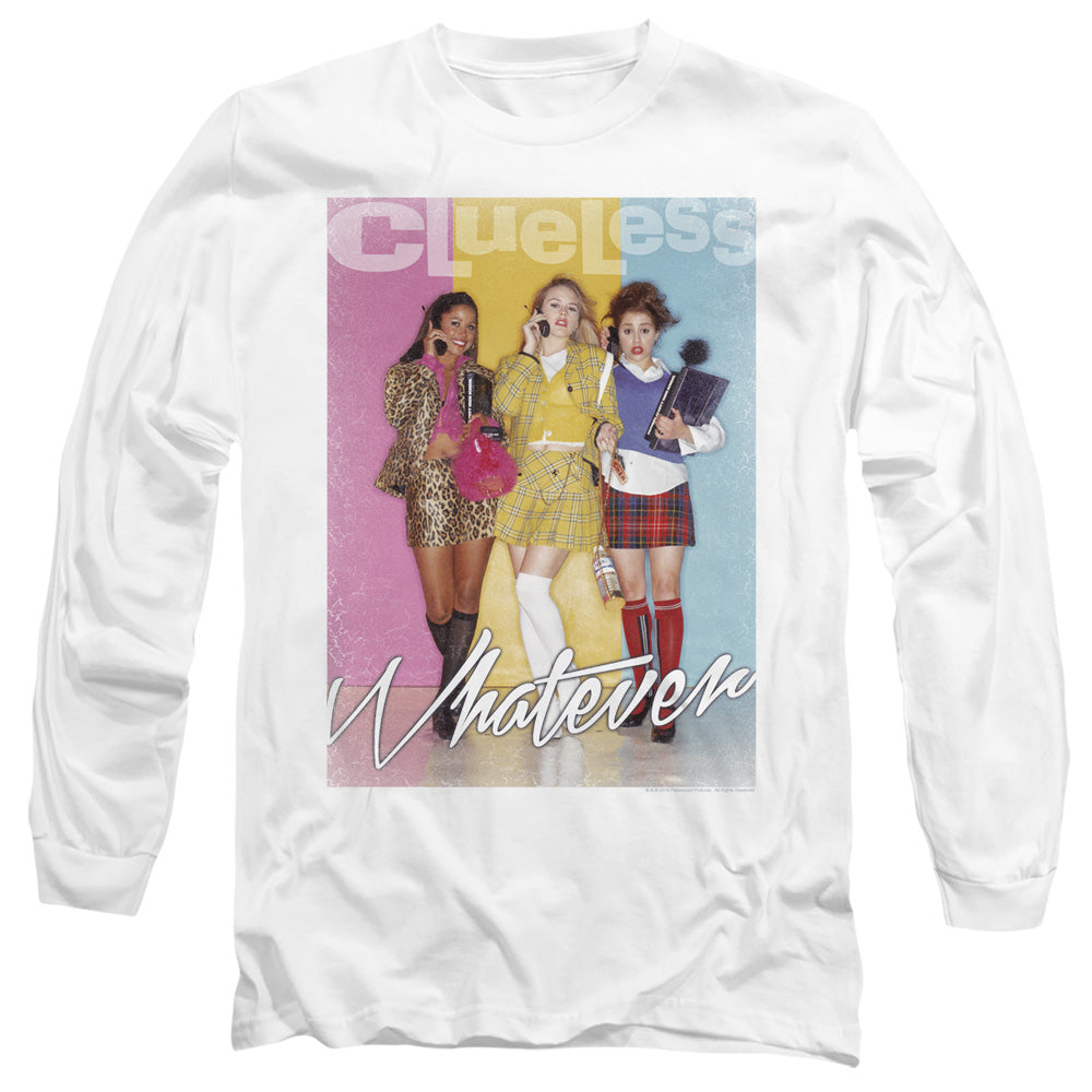 Clueless Whatever Mens Long Sleeve Shirt White
