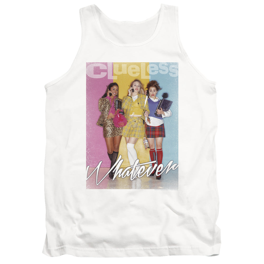 Clueless Whatever Mens Tank Top Shirt White