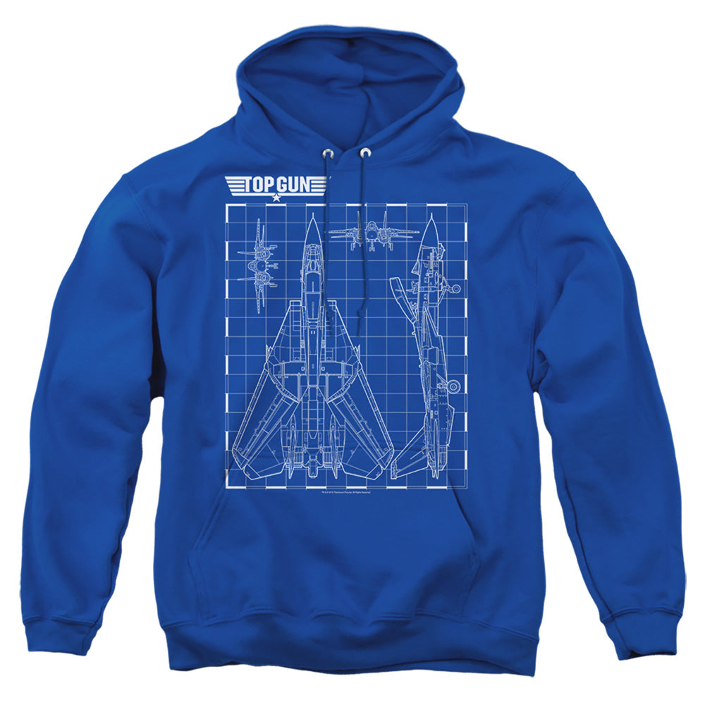 Top Gun Schematic Mens Hoodie Royal Blue