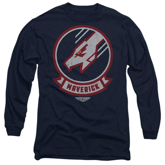 Top Gun: Maverick Maverick Call Sign Mens Long Sleeve Shirt Navy Officially Licensed