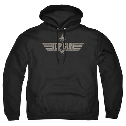 Paramount Top Gun Monotoned Logo Mens Hoodie Black