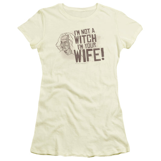 The Princess Bride Not A Witch Junior Sheer Cap Sleeve Womens T Shirt Cream