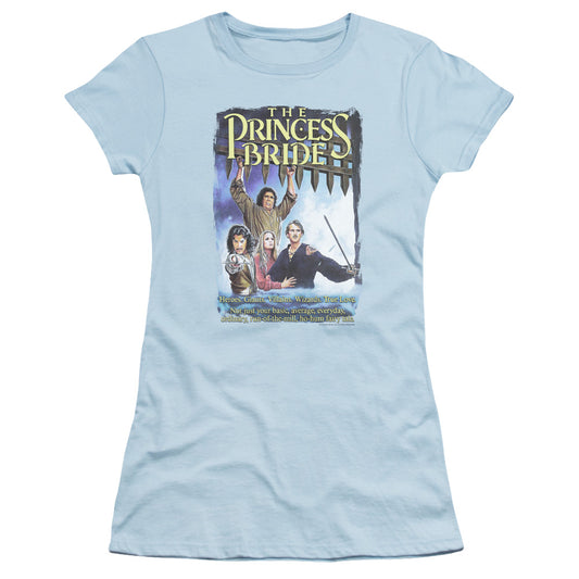 The Princess Bride Alt Poster Junior Sheer Cap Sleeve Womens T Shirt Light Blue