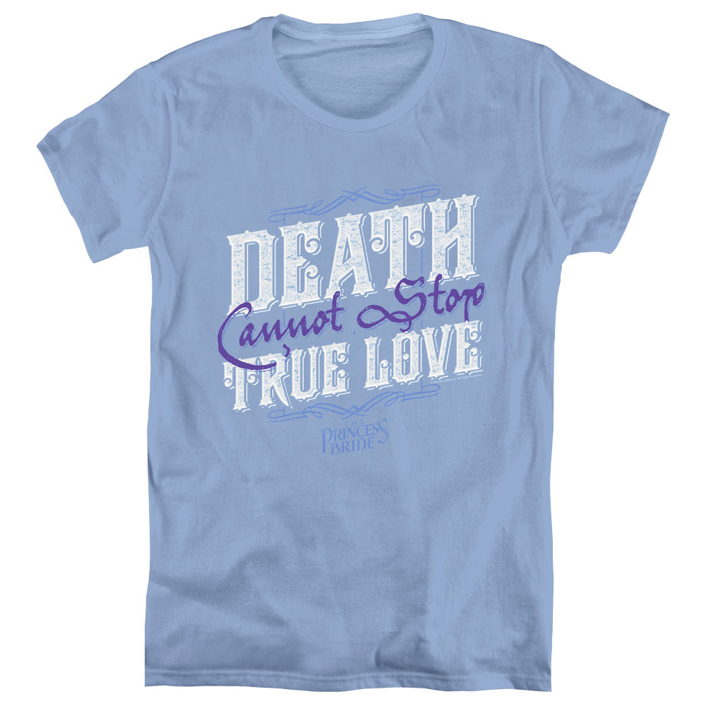 The Princess Bride Love Over Death Womens T Shirt Carolina Blue