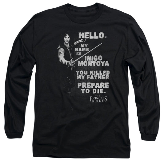 The Princess Bride Hello Again Mens Long Sleeve Shirt Black