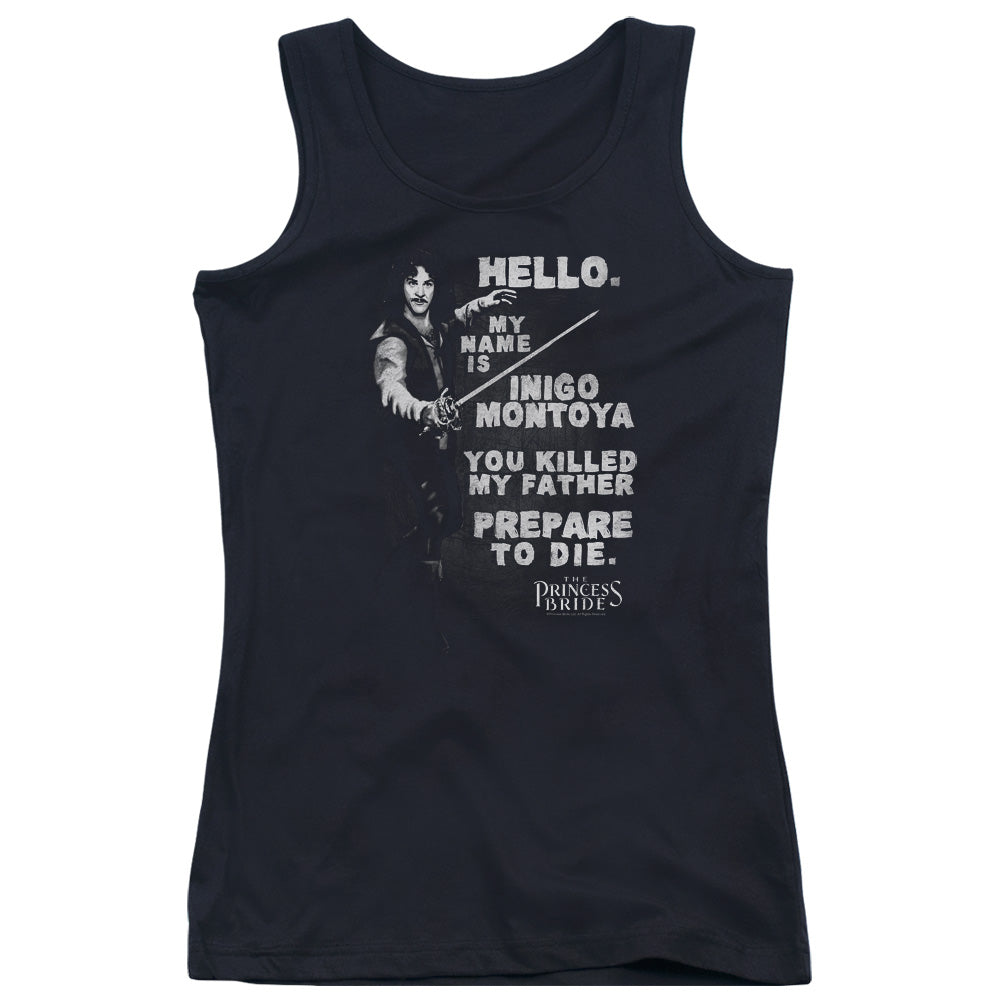 The Princess Bride Hello Again Womens Tank Top Shirt Black