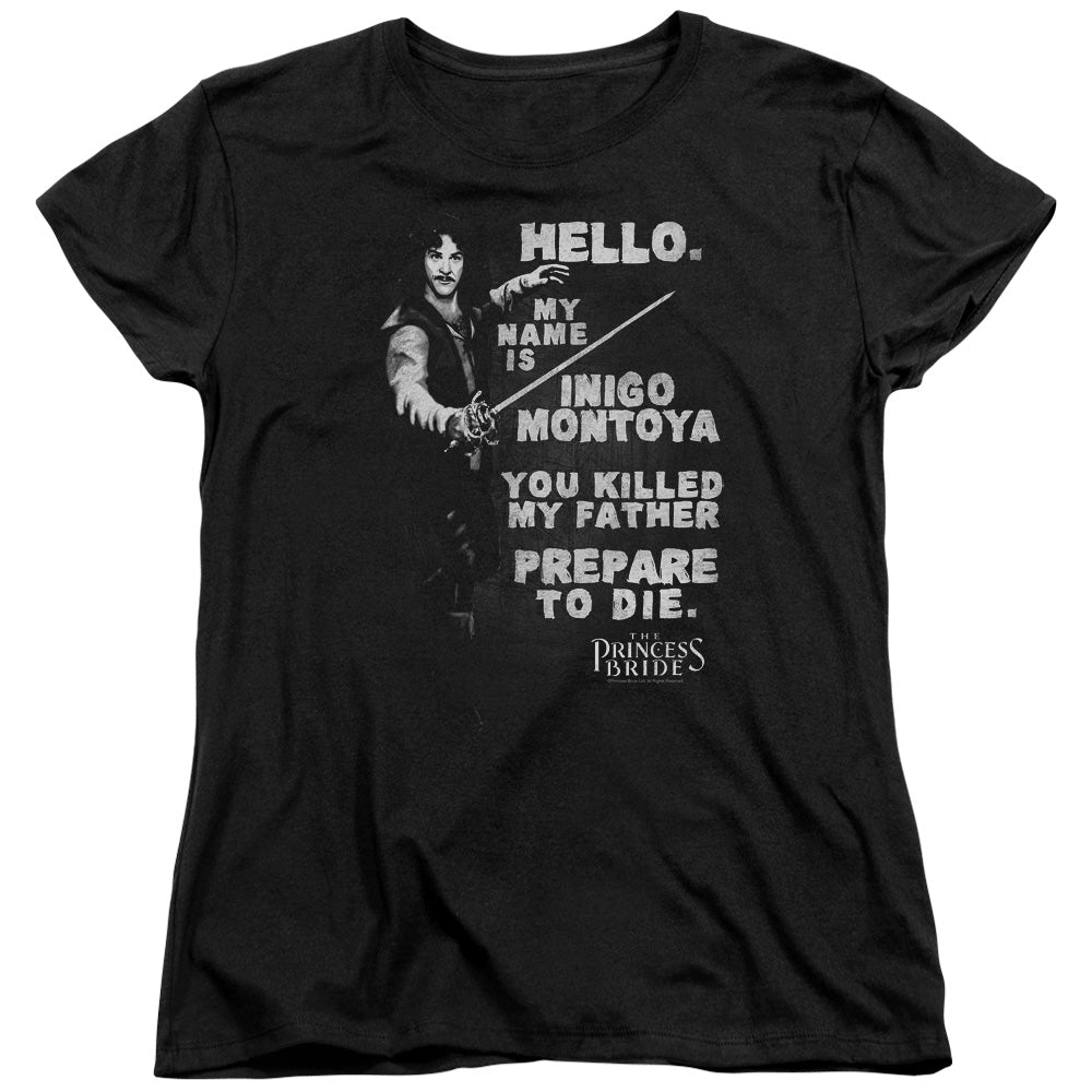 The Princess Bride Hello Again Womens T Shirt Black