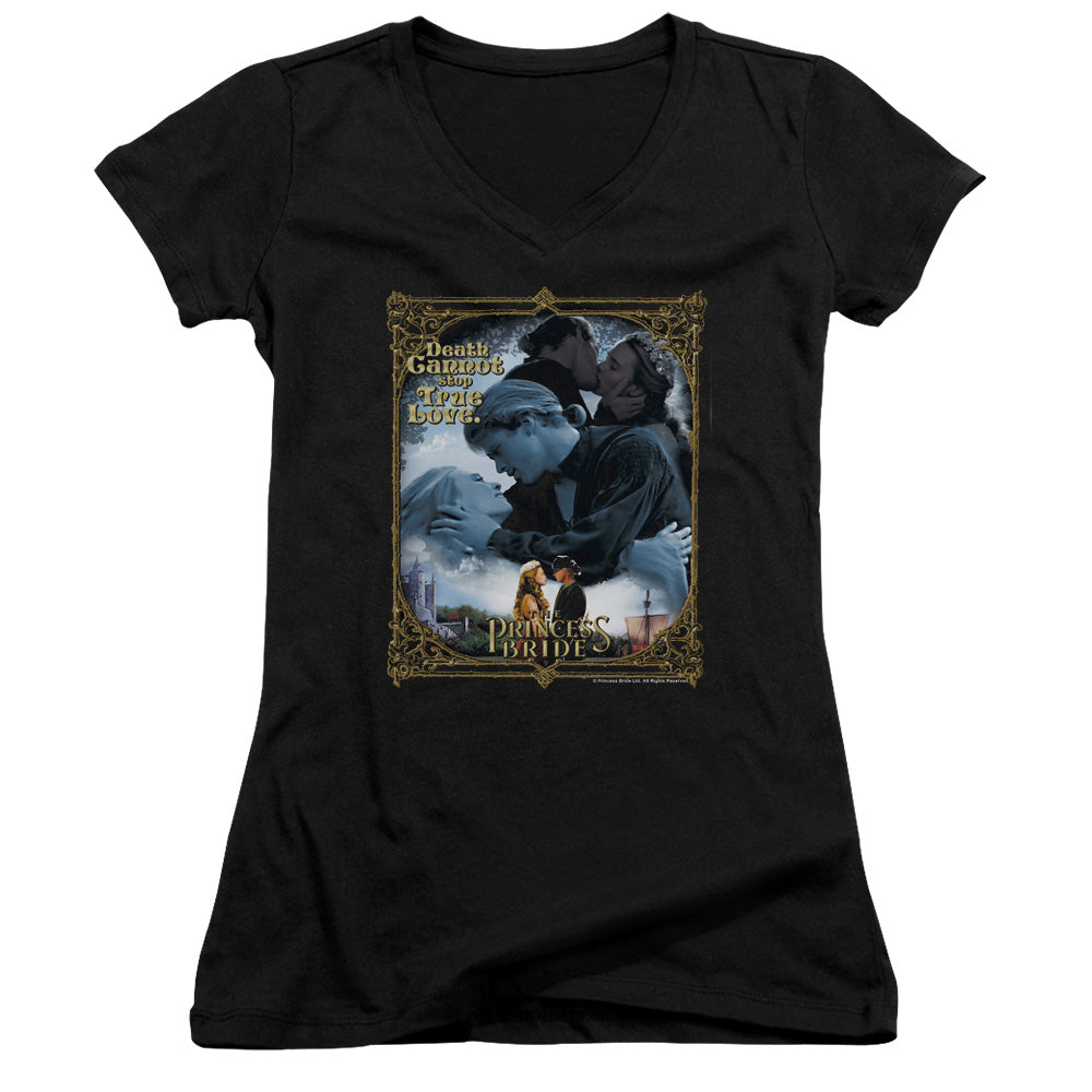 The Princess Bride Timeless Junior Sheer Cap Sleeve V-Neck Womens T Shirt Black