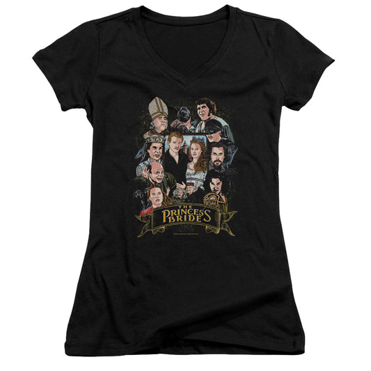 The Princess Bride Timeless Junior Sheer Cap Sleeve V-Neck Womens T Shirt Black