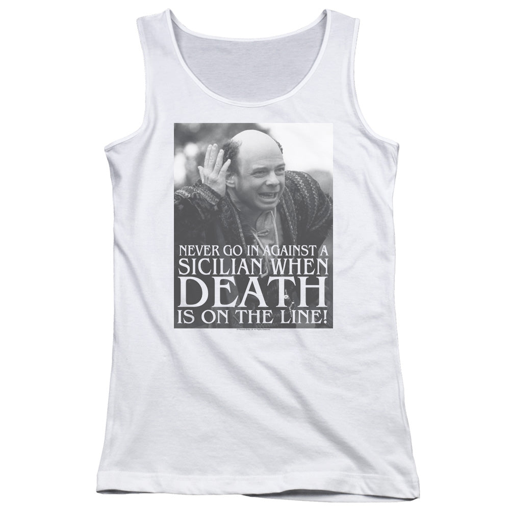 The Princess Bride Sicilian Womens Tank Top Shirt White