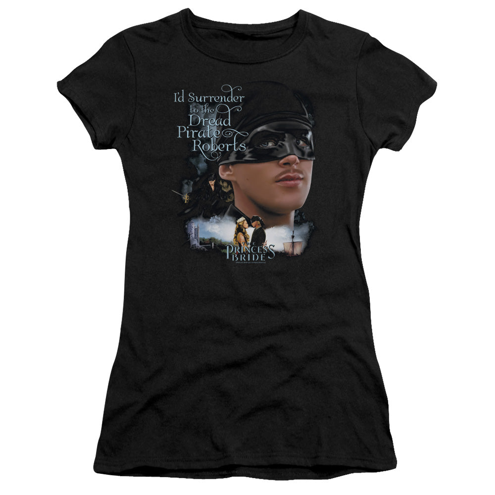 The Princess Bride Surrender Junior Sheer Cap Sleeve Womens T Shirt Black