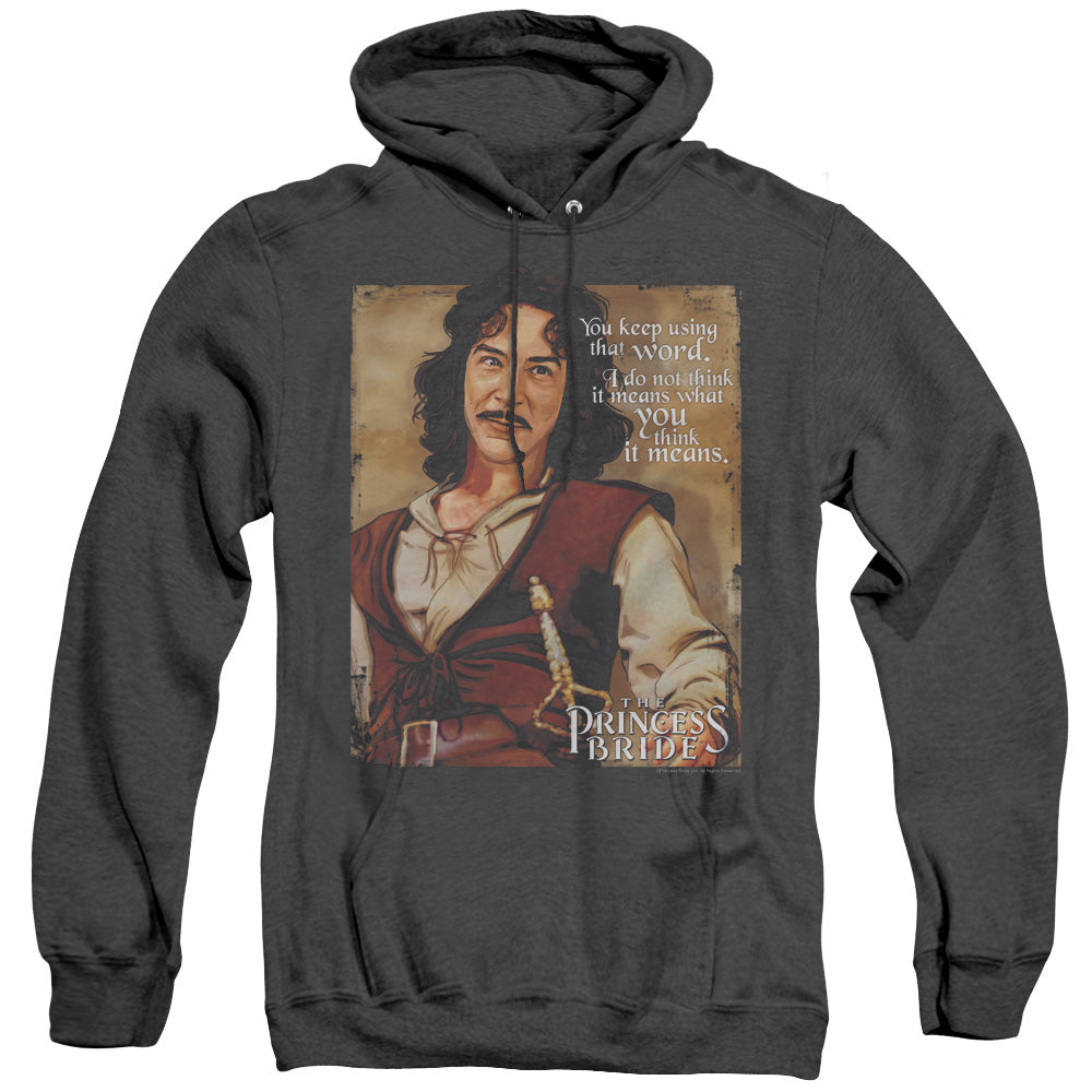Princess Bride Word Mens Heather Hoodie Black Officially Licensed