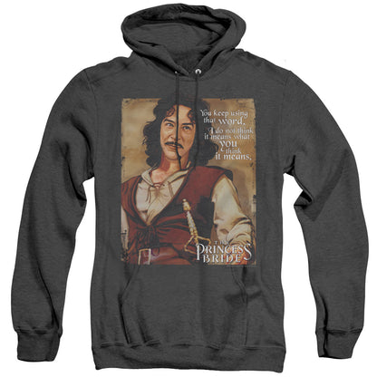 Princess Bride Word Mens Heather Hoodie Black Officially Licensed