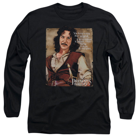 The Princess Bride Word Mens Long Sleeve Shirt Black