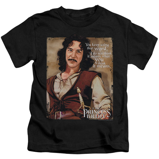 The Princess Bride Word Juvenile Kids Youth T Shirt Black
