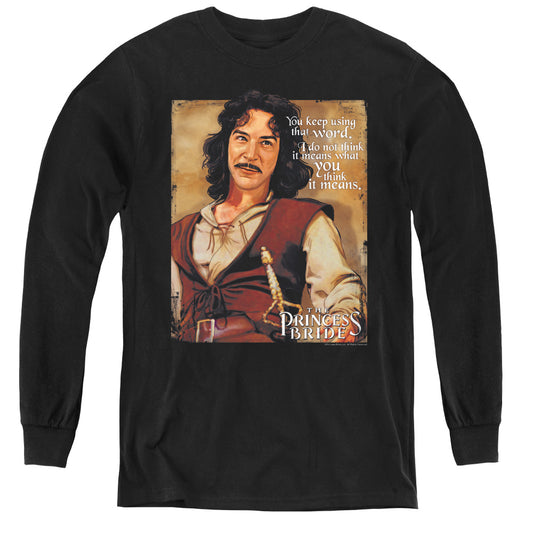 The Princess Bride Word Long Sleeve Kids Youth T Shirt Black