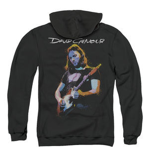 David Gilmour Guitar Gilmour Back Print Zipper Mens Hoodie Black
