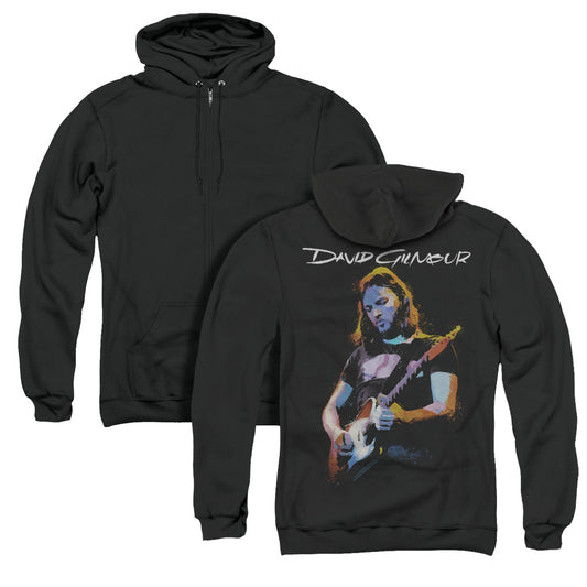 David Gilmour Guitar Gilmour Back Print Zipper Mens Hoodie Black