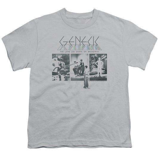 Genesis The Lamb Down On Broadway Kids Youth T Shirt Silver