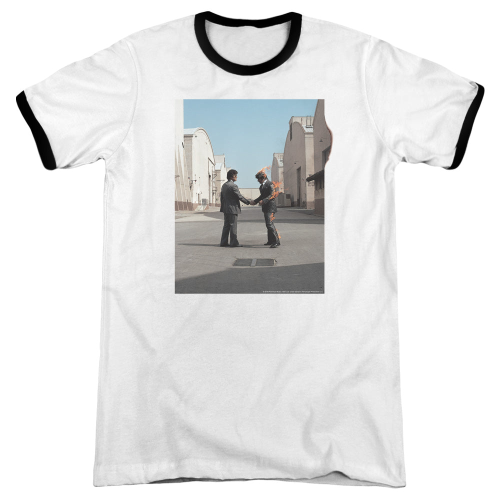 Pink Floyd Wish You Were Here Heather Ringer Mens T Shirt White