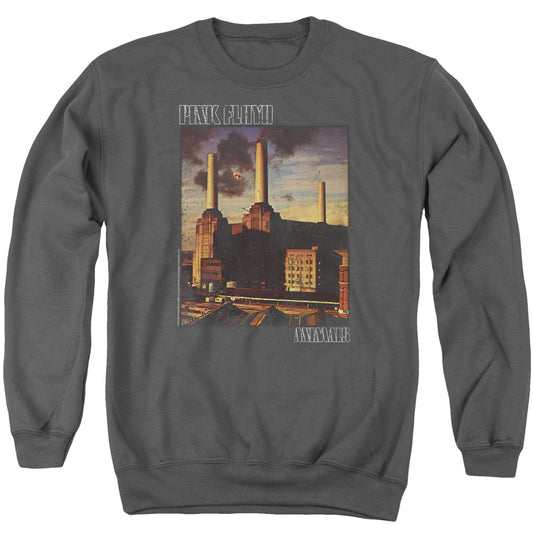 Pink Floyd Faded Animals Mens Crewneck Sweatshirt Charcoal