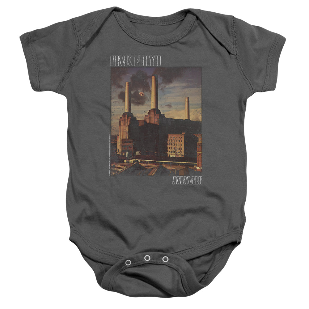 Pink Floyd Faded Animals Infant Baby Snapsuit Charcoal