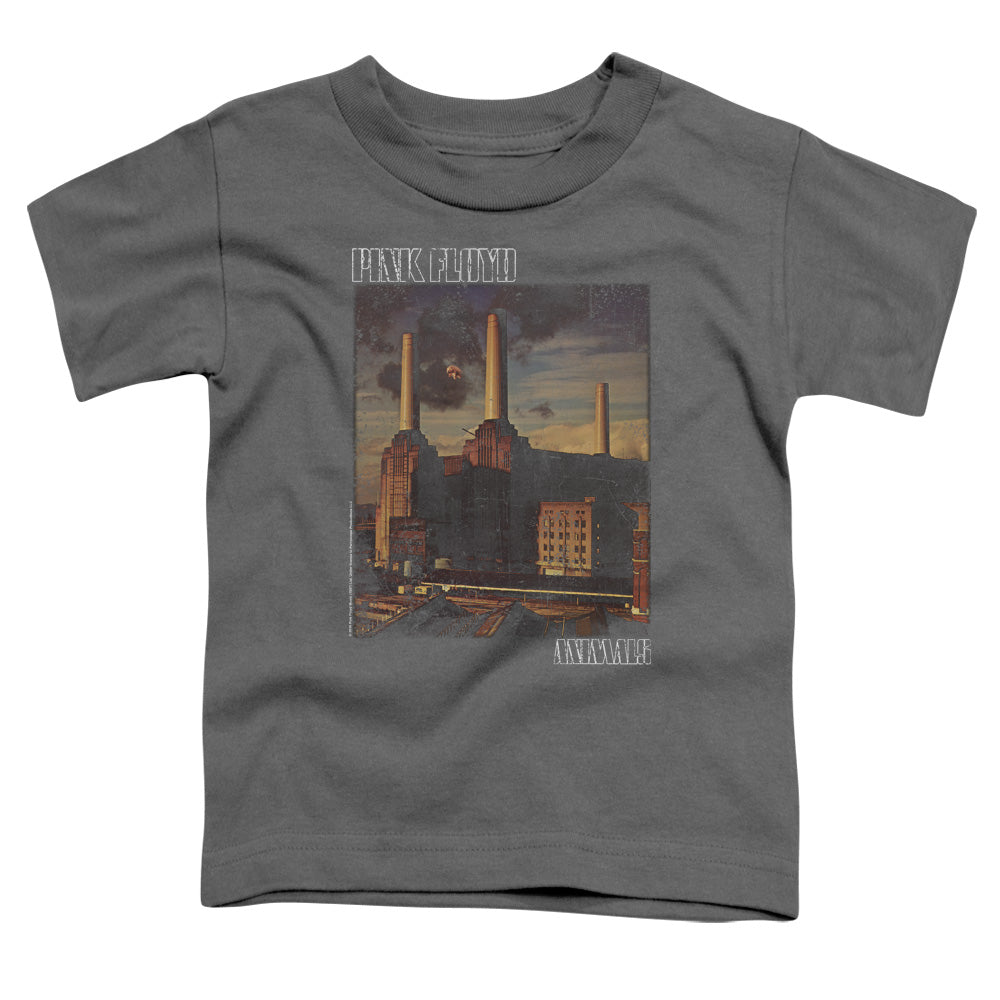 Pink Floyd Faded Animals Toddler Kids Youth T Shirt Charcoal