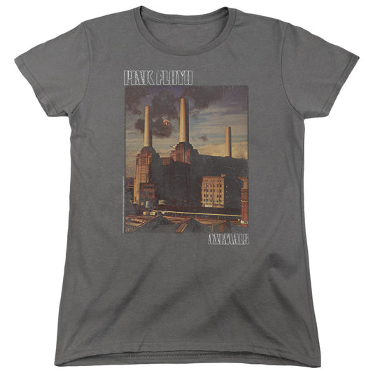 Pink Floyd Faded Animals Womens T Shirt Charcoal